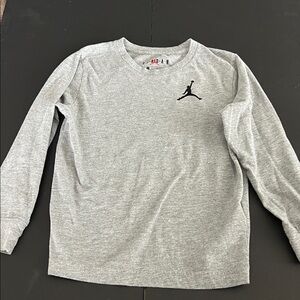 Jordan Gray Long Sleeve Kids Tee